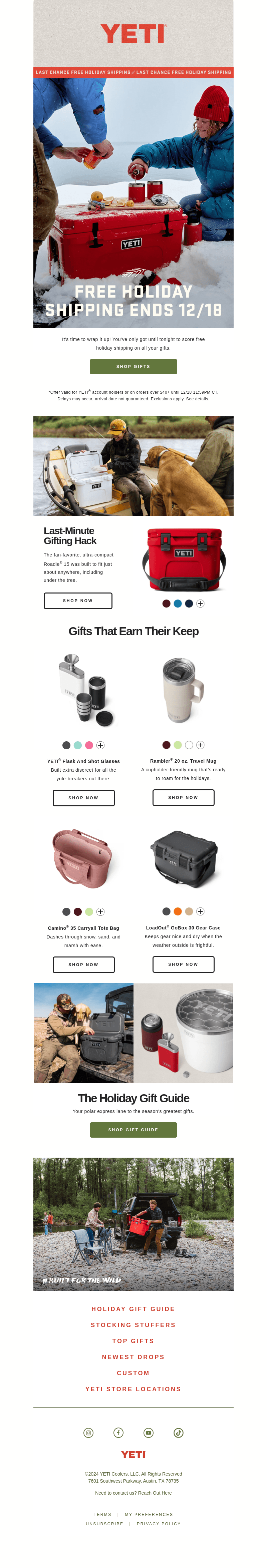 Free Holiday Shipping Ends Tonight