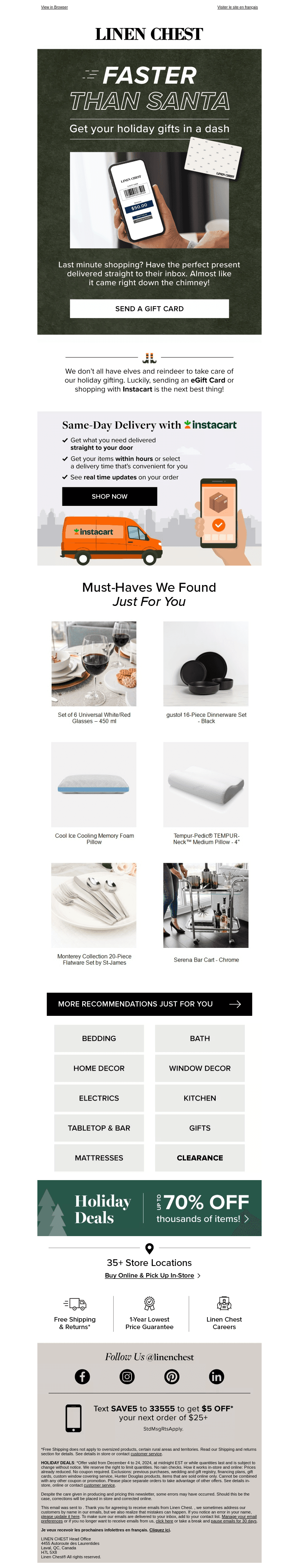 Linen Chest email from Wed, Dec 18, 2024