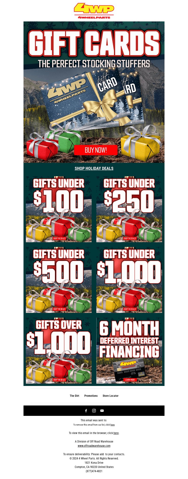 🎁  Stuff Their Stocking with 4WP Gift Cards!