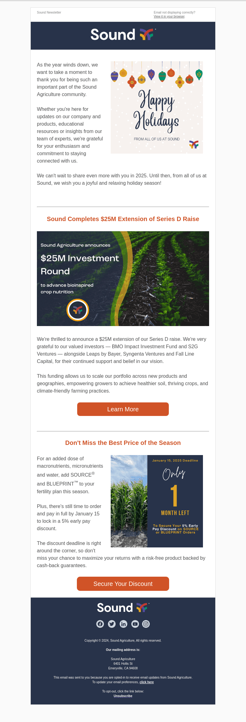 Sound Agriculture email from Thu, Dec 19, 2024