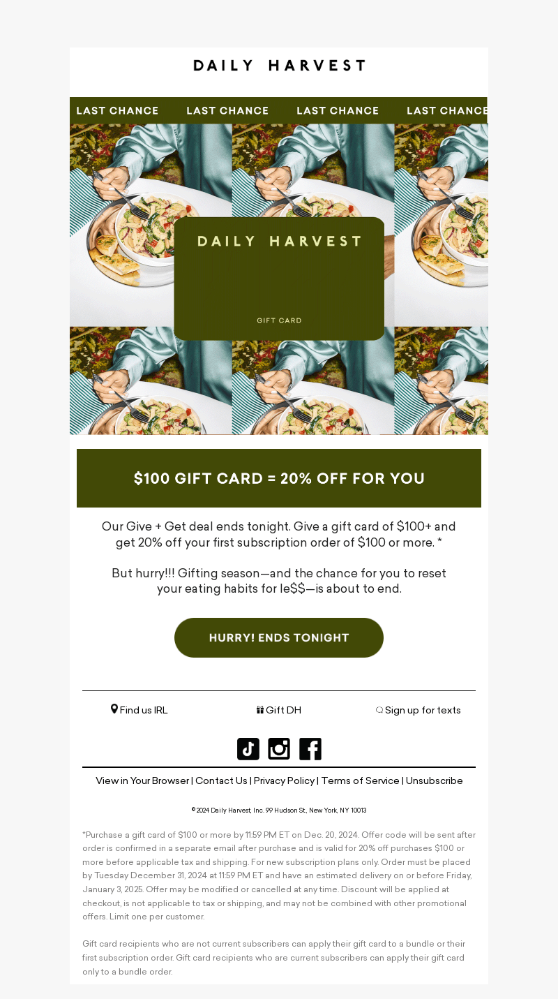 Daily Harvest email from Fri, Dec 20, 2024