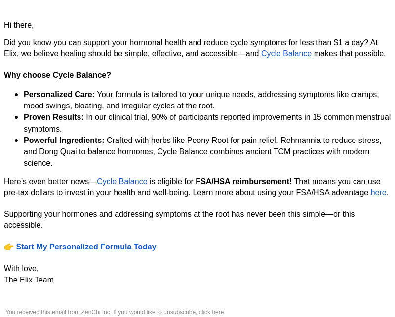 Start your Cycle Balance formula for LESS than $1/day