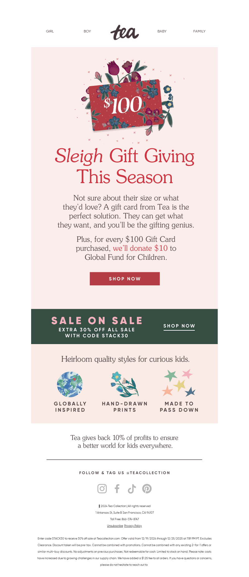 Tea Collection email from Sun, Dec 22, 2024