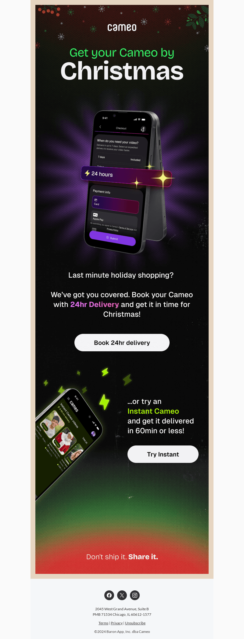 Get Your Cameo by Christmas