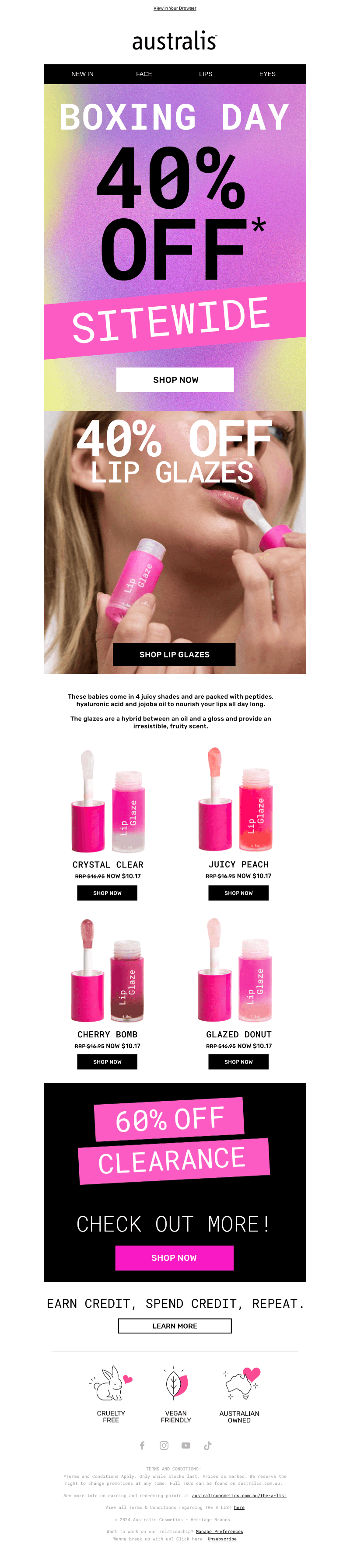 40% off sitewide + 60% off clearance 💗