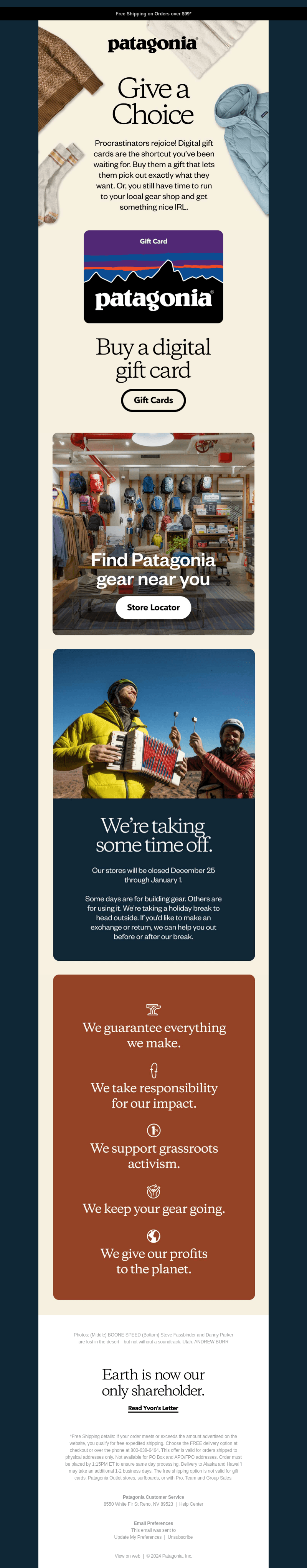 Patagonia email from Mon, Dec 23, 2024
