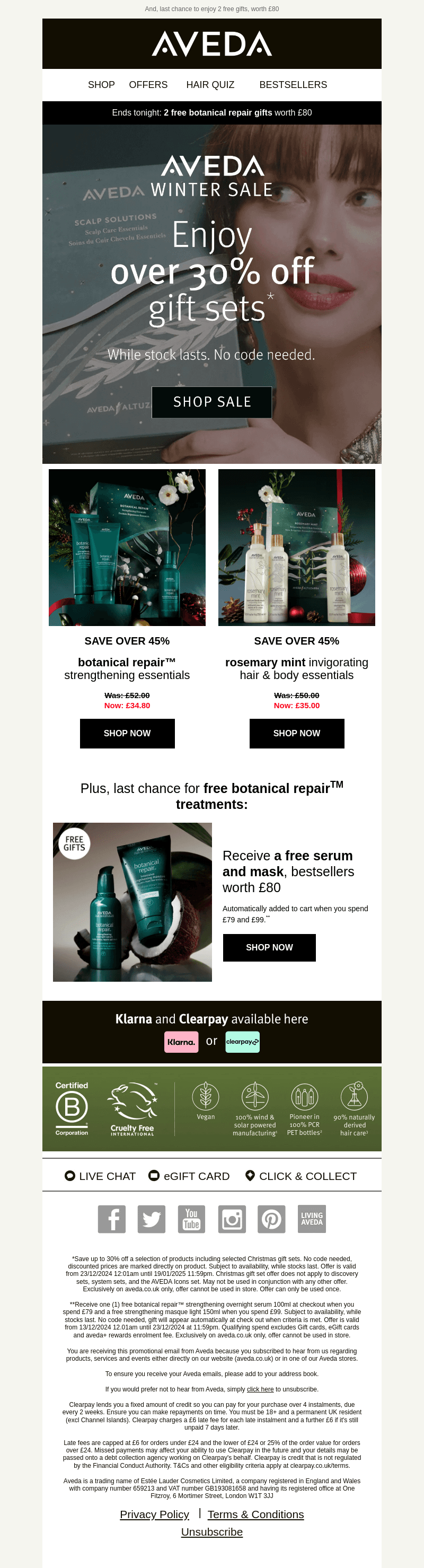 Just in: gift sets now 33% off!