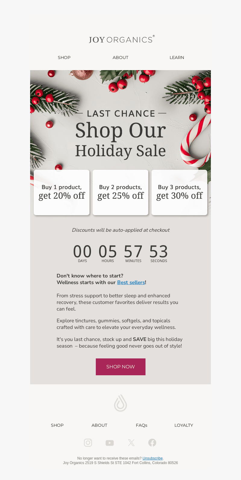Our Holiday Sales End Soon