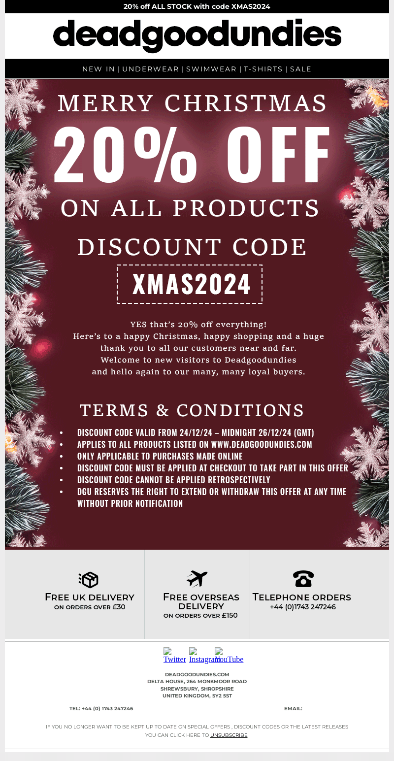 MEGA DEAL - 20% off EVERYTHING with code XMAS2024