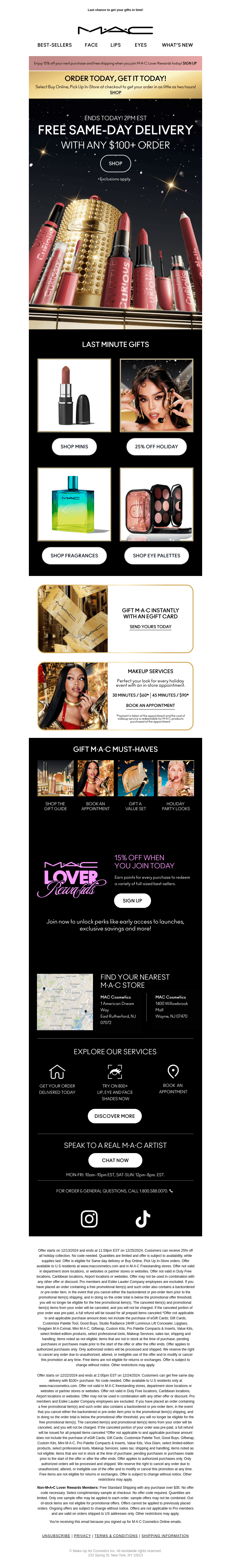 ENDS TONIGHT! FREE same-day delivery with $100+ 🎁