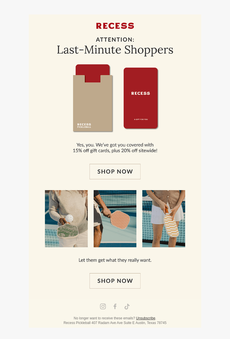 ATTN: LAST MIN SHOPPERS