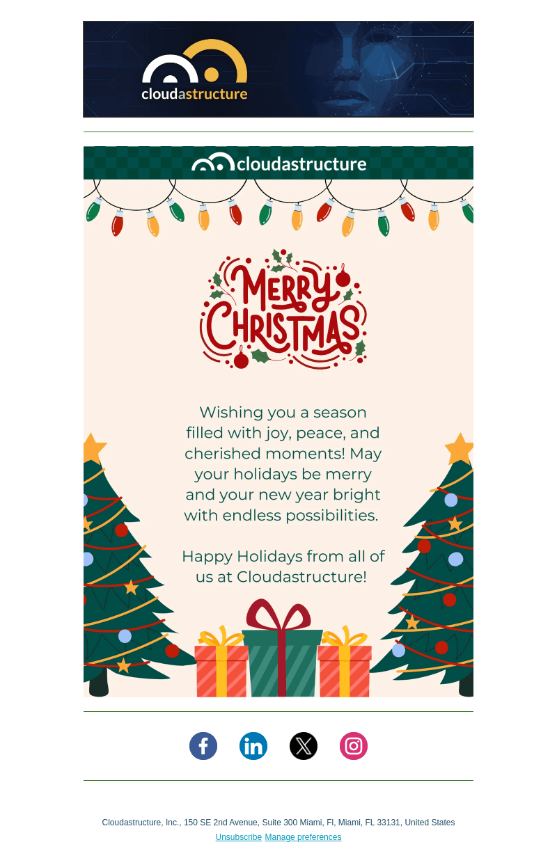 Holiday Cheer from Cloudastructure 🎄✨