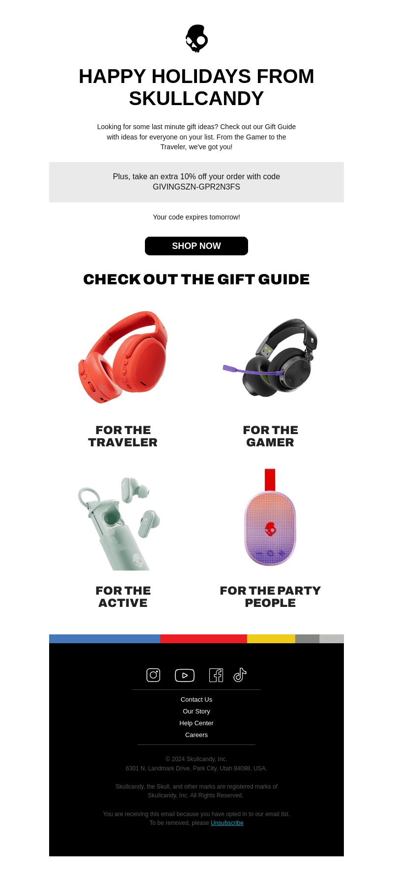 HAPPY HOLIDAYS FROM SKULLCANDY 🎁