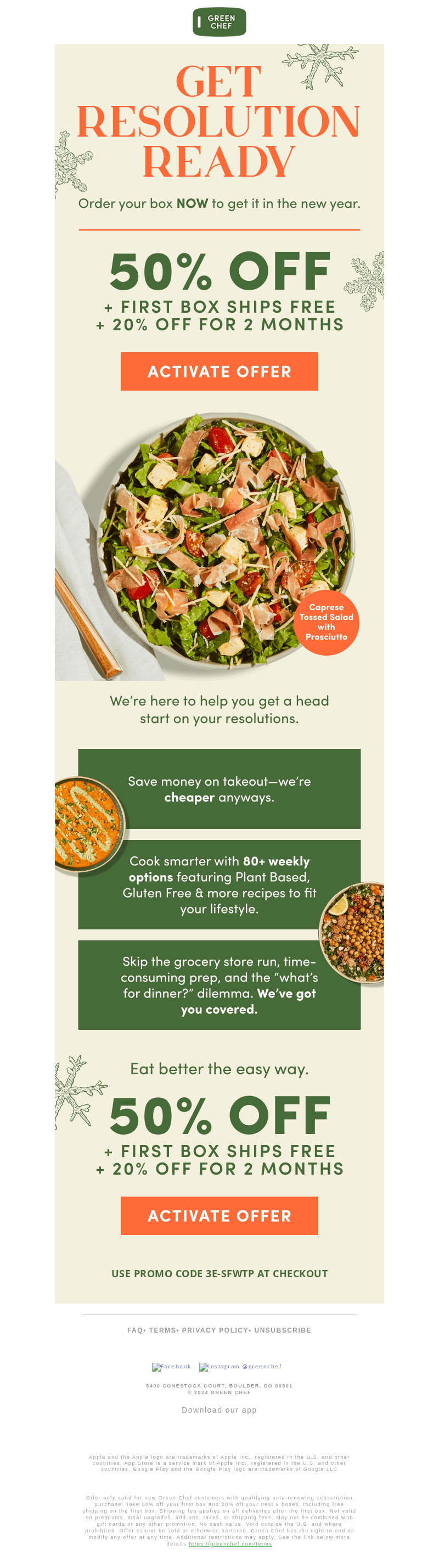 Green Chef email from Wed, Dec 25, 2024