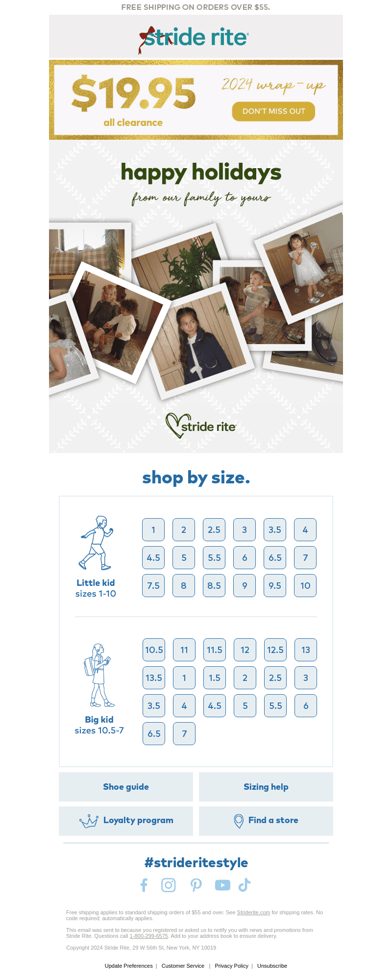 Stride Rite email from Wed, Dec 25, 2024