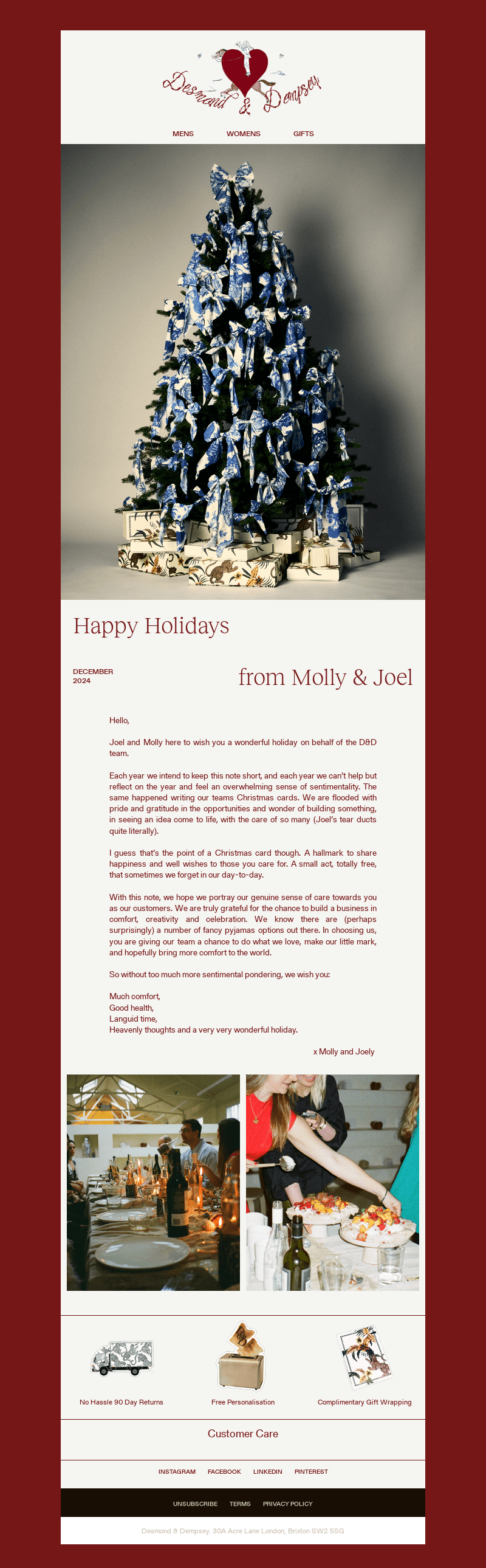 A sentimental note for the Holidays