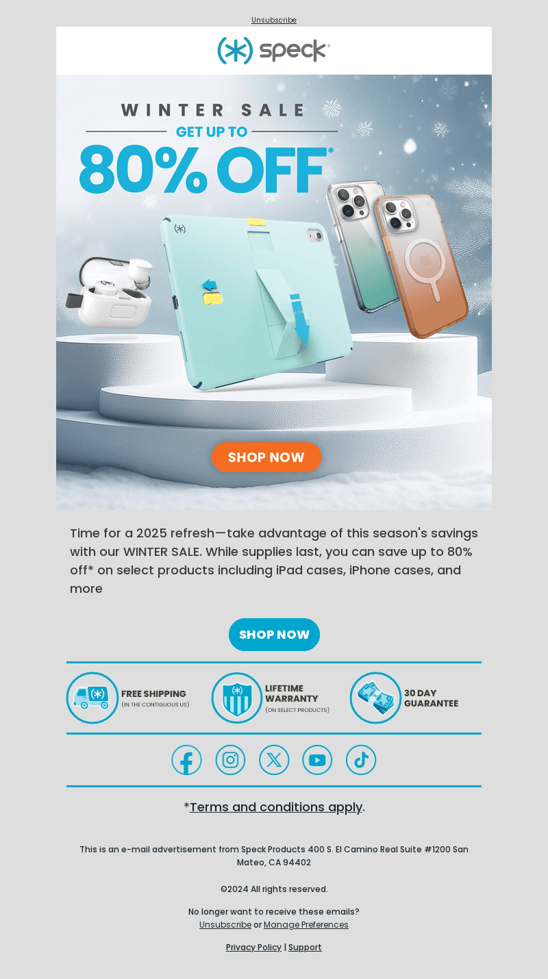 Speck Products email from Thu, Dec 26, 2024