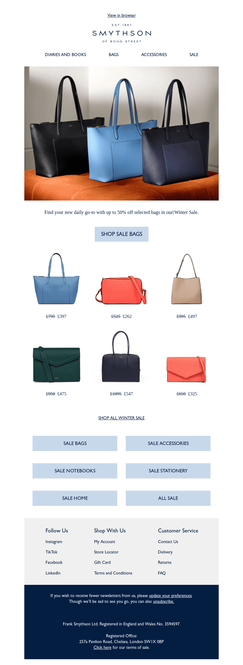 Bags: up to 50% off selected styles