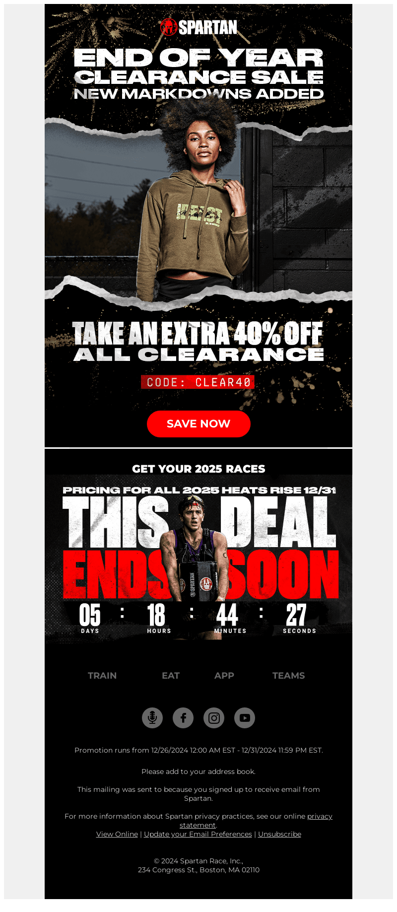 Take an EXTRA 40% OFF clearance