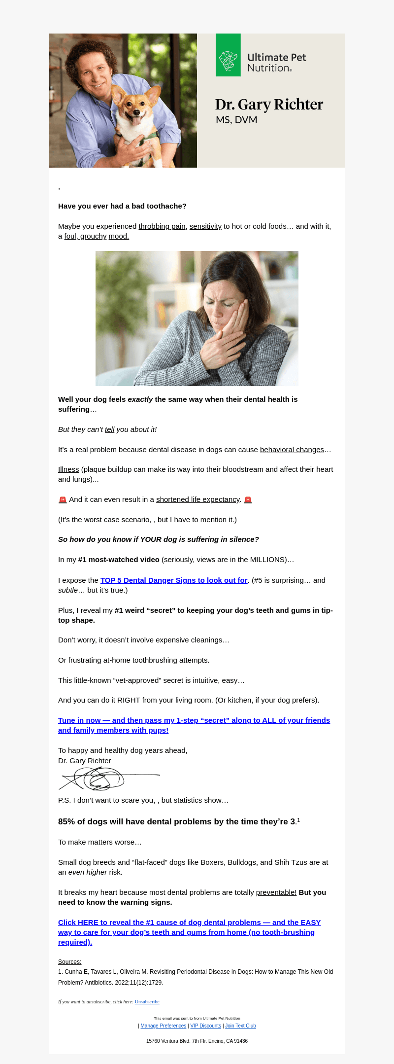 Ultimate Pet Nutrition email from Thu, Dec 26, 2024