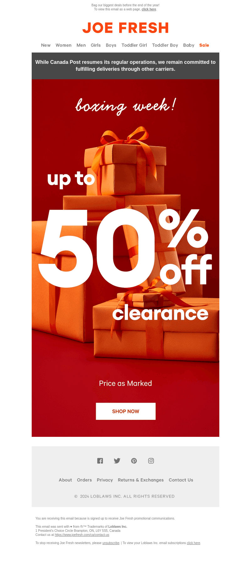 Boxing Week is ON! Up to 50% Off 🥊
