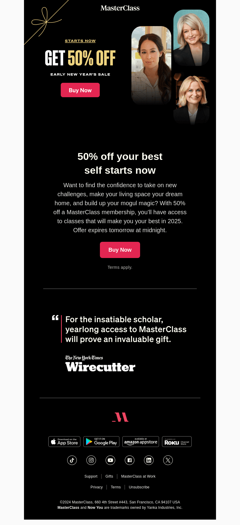 Our Early New Year’s Sale: 50% off