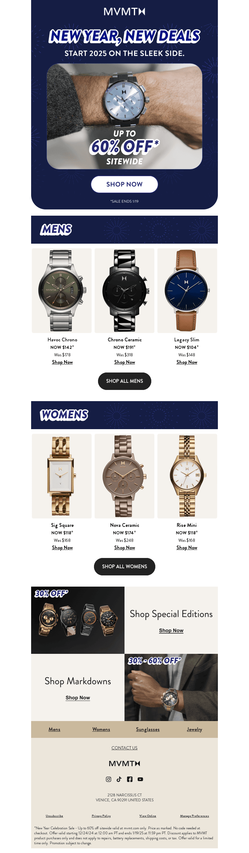 Up to 60% off sitewide is live
