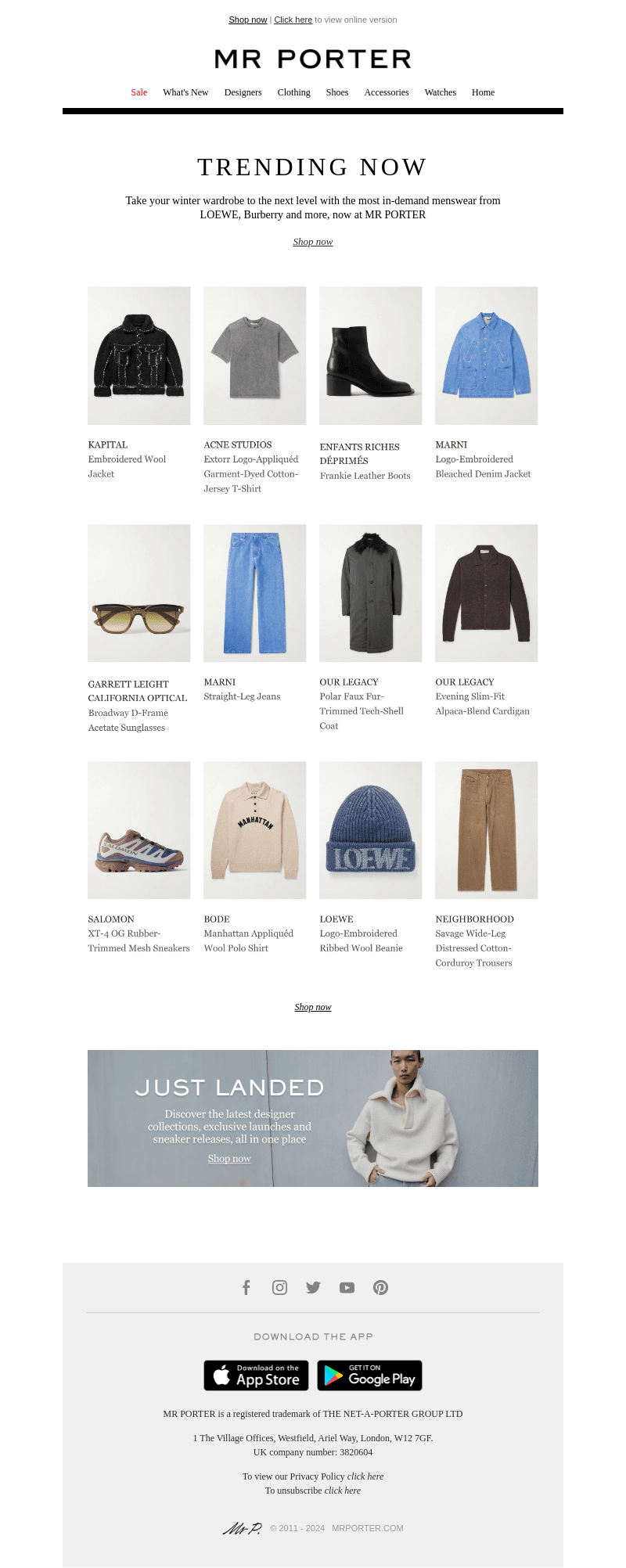 What’s trending at MR PORTER?