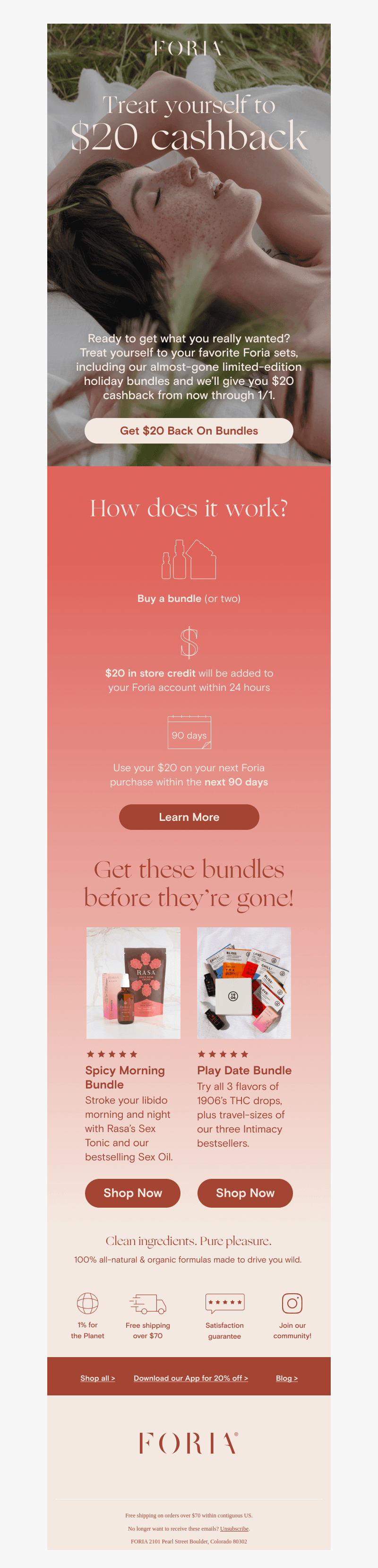 $20 cashback on bundles