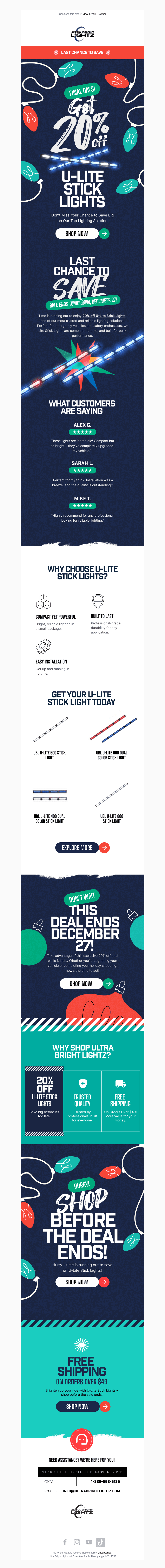 ⏳ Final Days – Get 20% Off U-Lite Stick Lights!