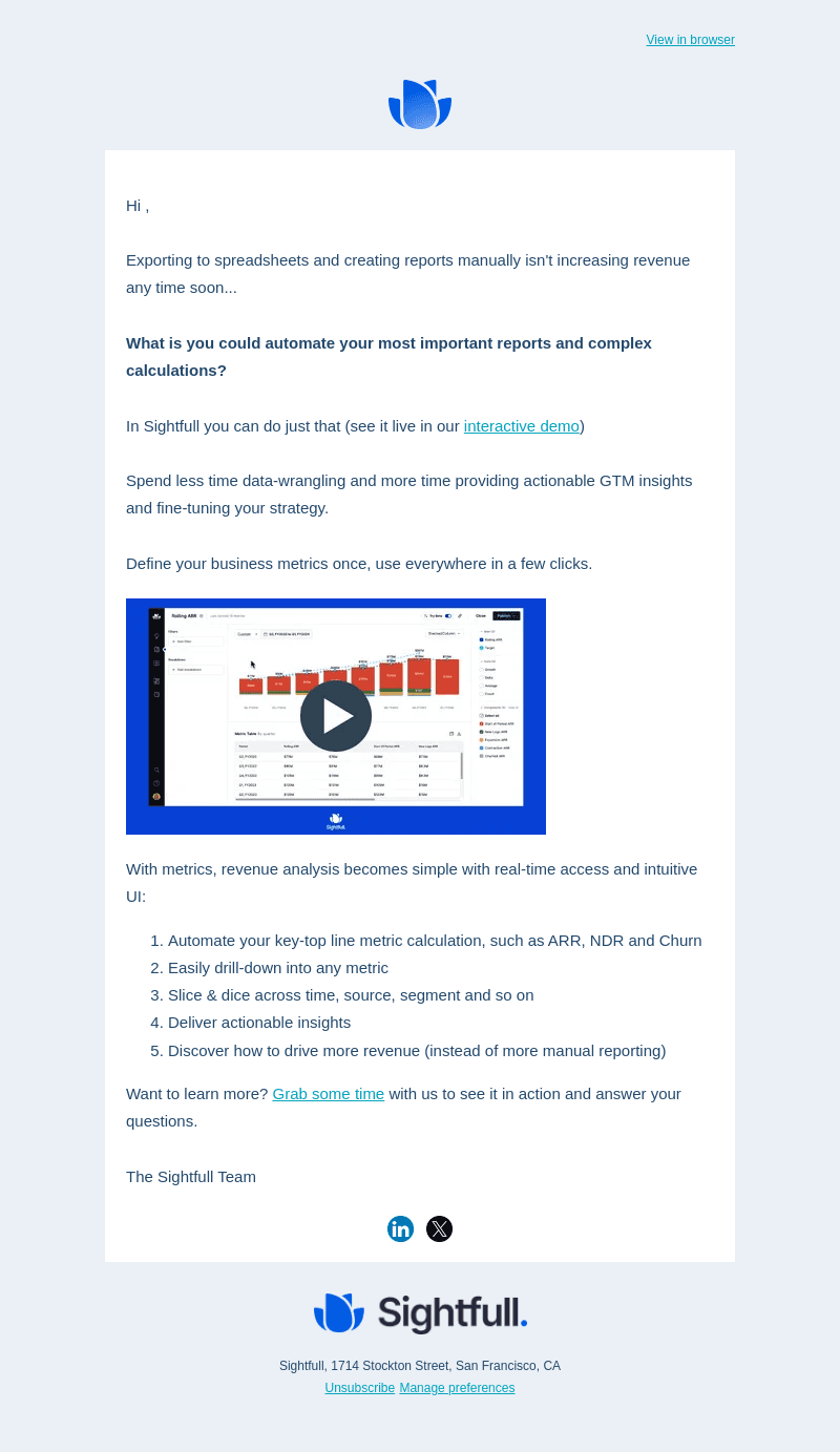 No more manual spreadsheet maintenance - Automate your metrics