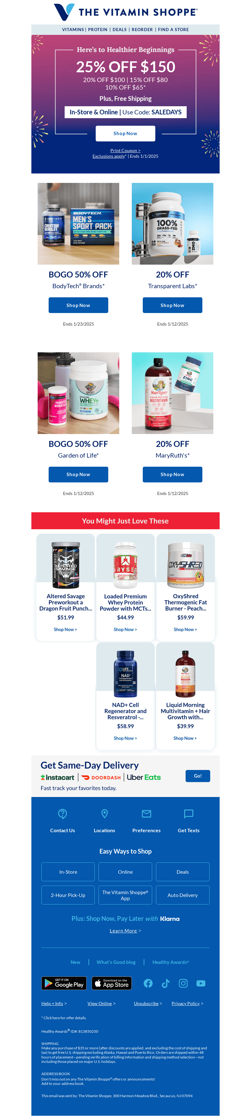 : Up to 25% off is waiting
