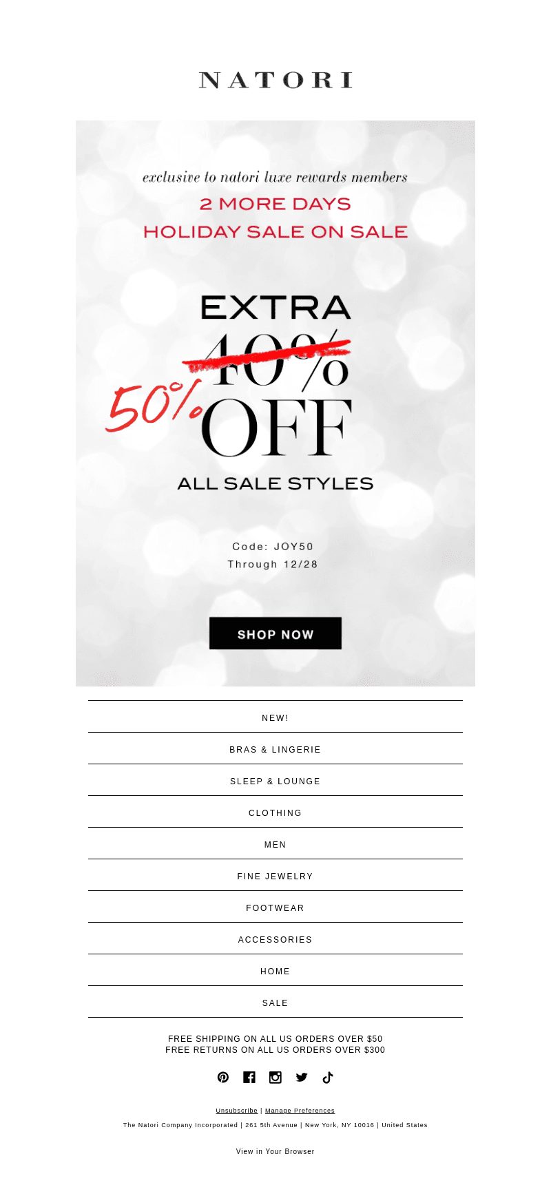 2 More Days: Luxe Rewards Extra 50% Off