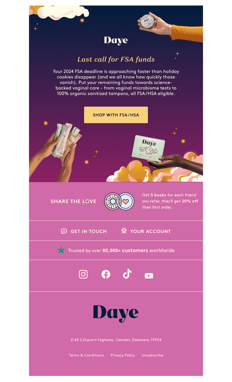 4 days to use your FSA perks