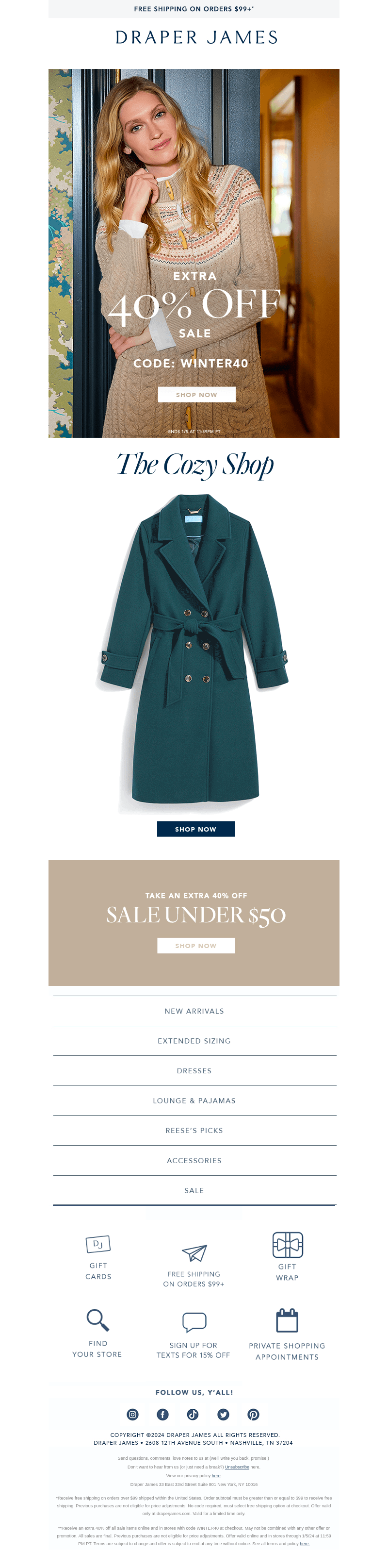 Extra 40% Off Winter's Coziest Layers ❄️