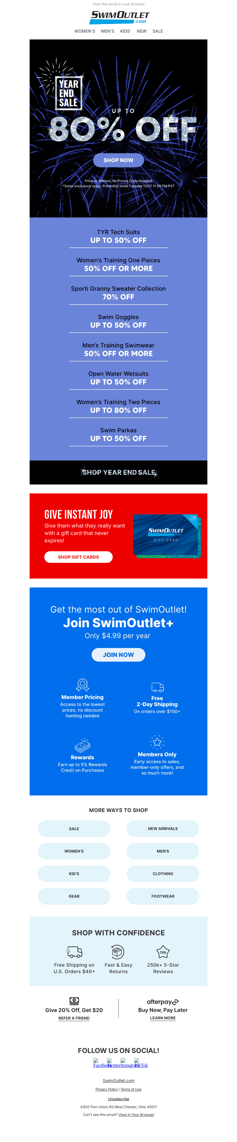 UP TO 80% OFF 🏊‍♂️