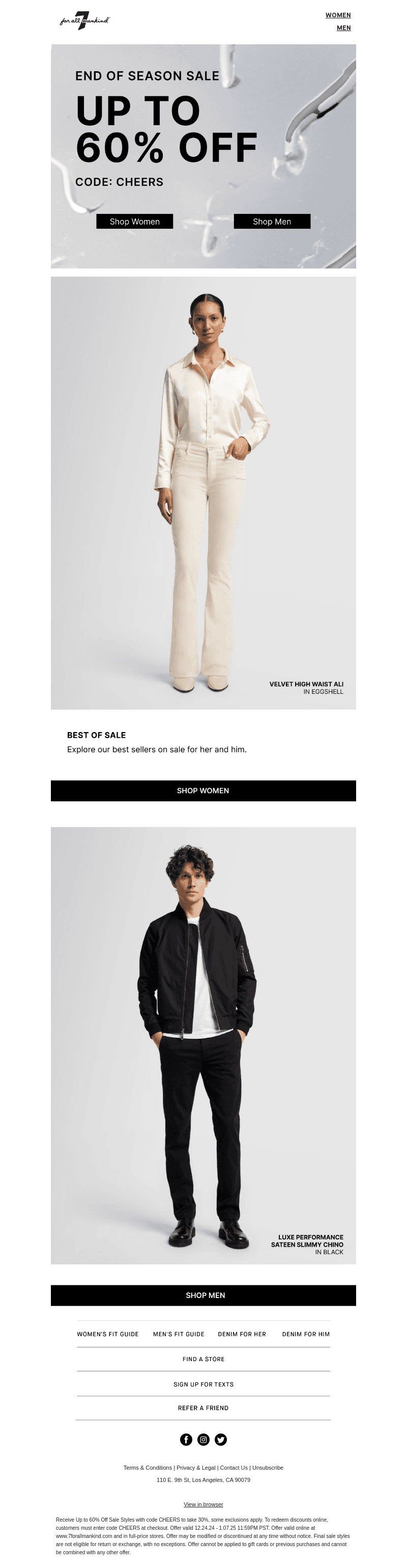 Shop with code CHEERS for up to 60% off
