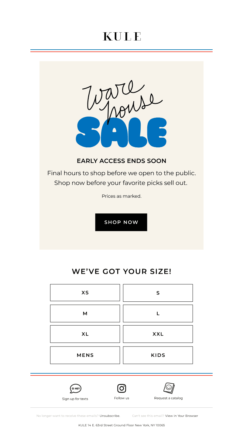 Warehouse Sale Early Access ends soon