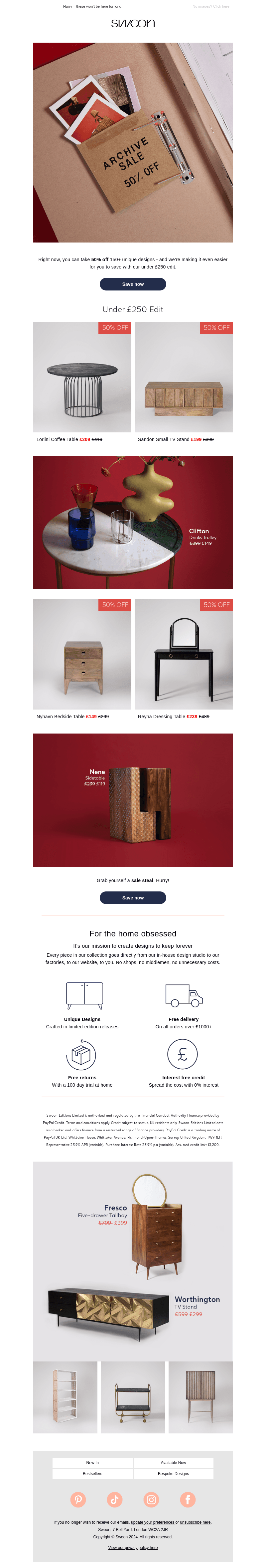 Under £250 edit | Archive Sale