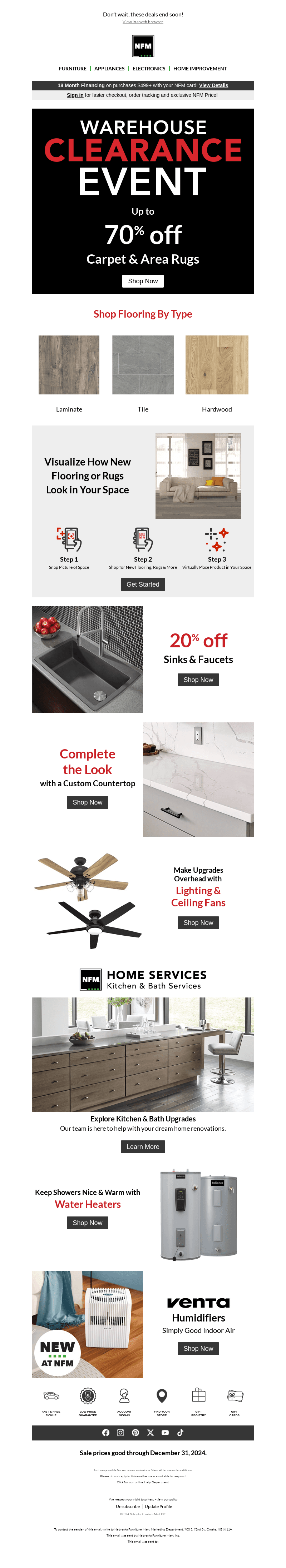 Save today, install later: up to 70% off Flooring!