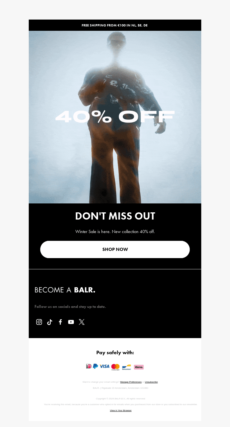 40% OFF - WINTER SALE