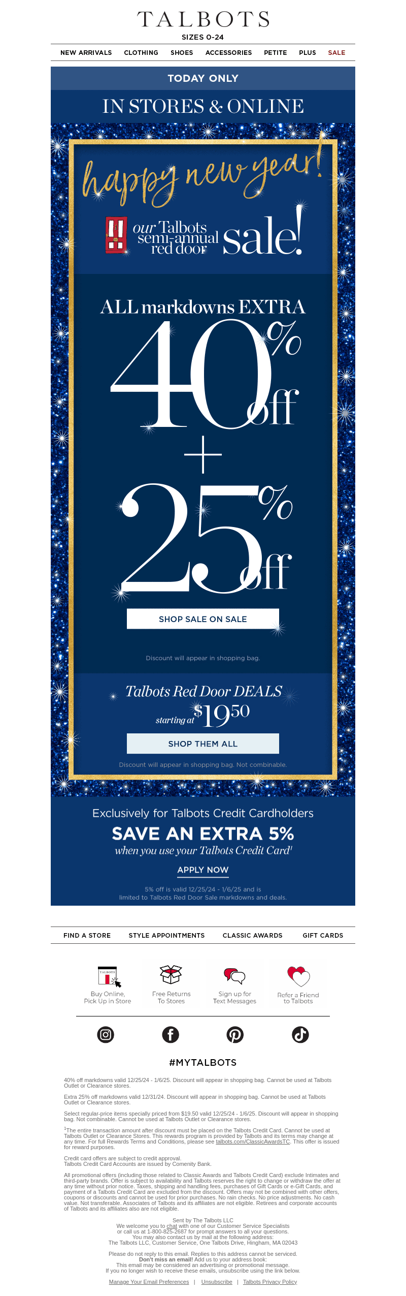 Extra 40% + 25% off markdowns—HAPPY NEW YEAR SALE