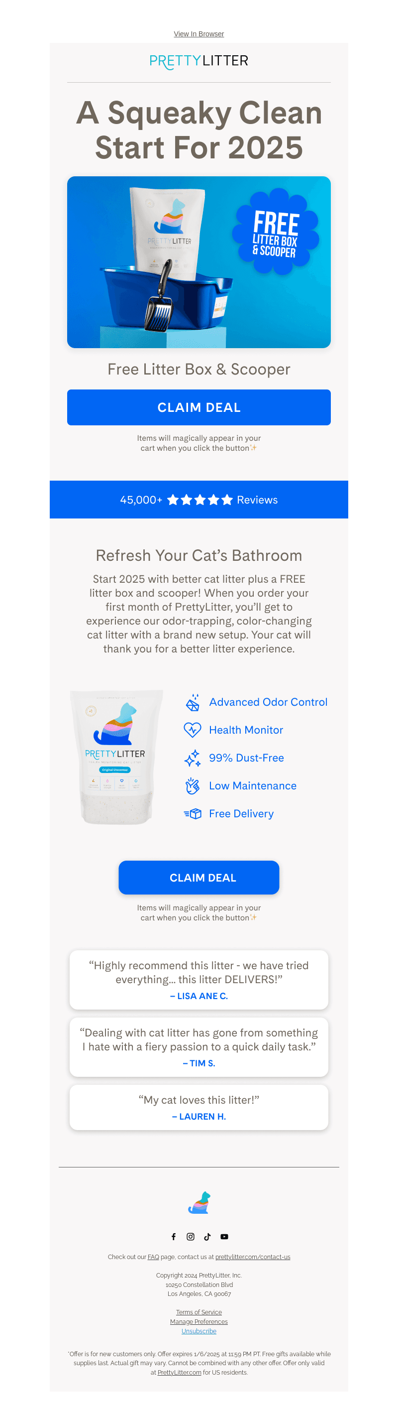 PrettyLitter email from Tue, Dec 31, 2024