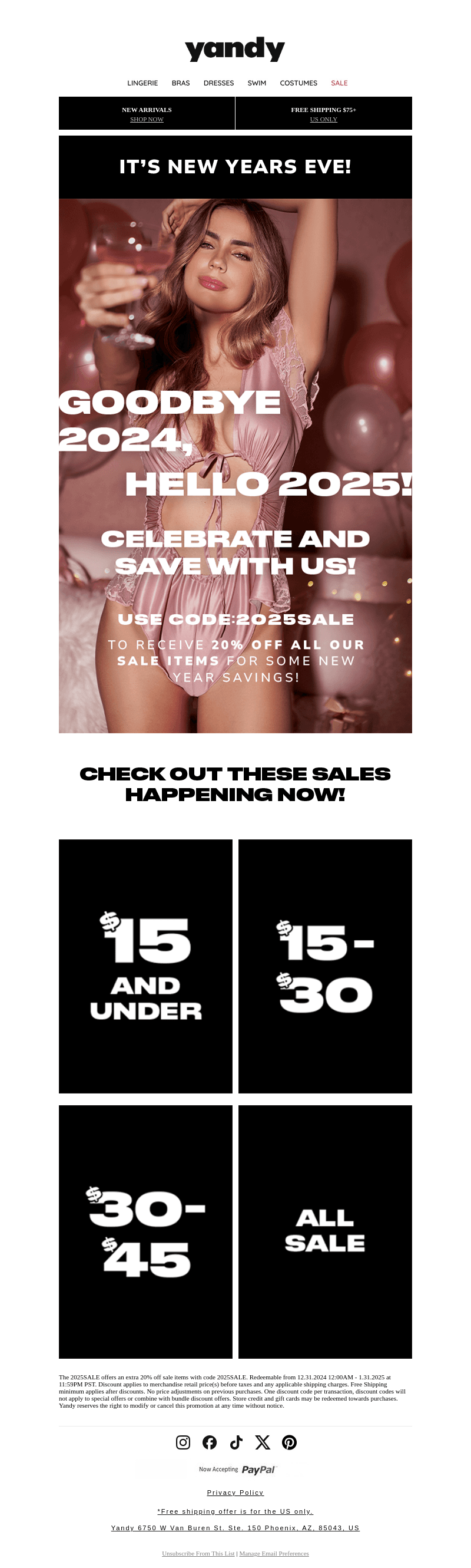 Yandy.com email from Tue, Dec 31, 2024