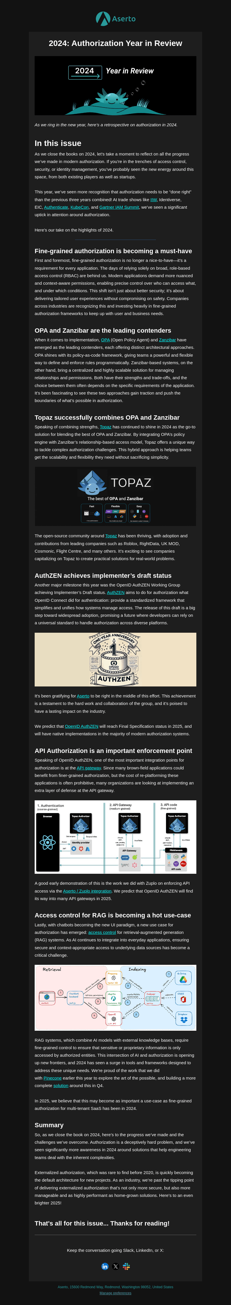 Aserto email from Wed, Jan 1, 2025