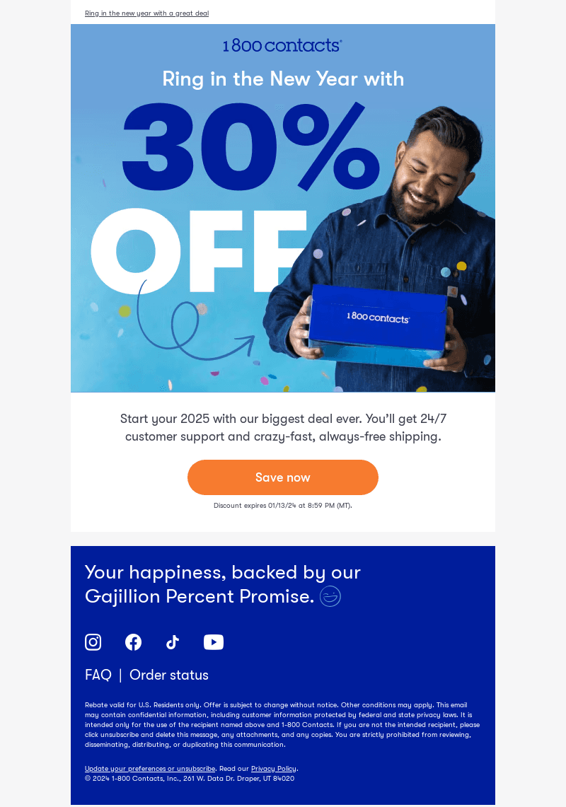 Save 30% on your first order today