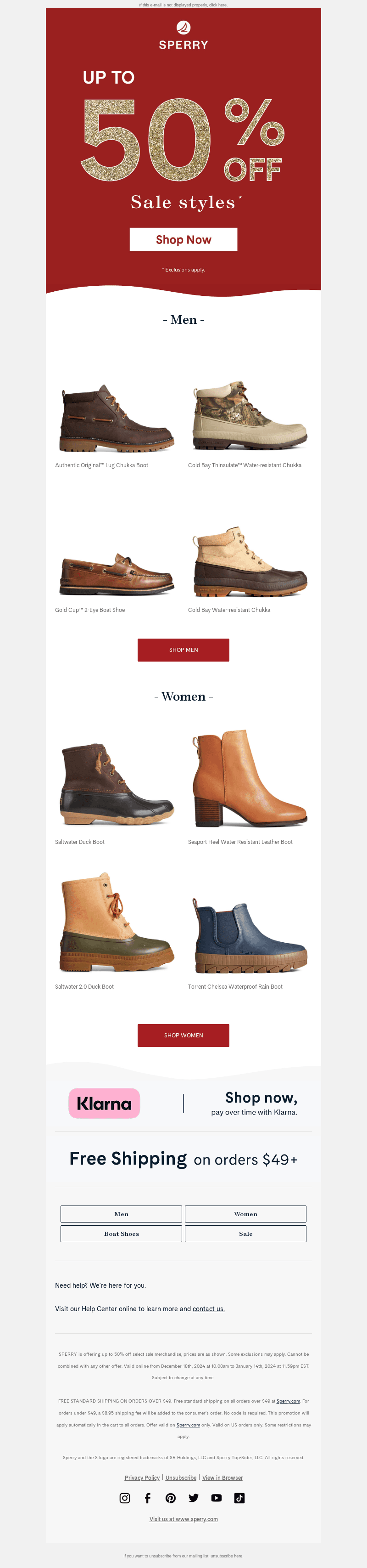 Sperry email from Wed, Jan 1, 2025