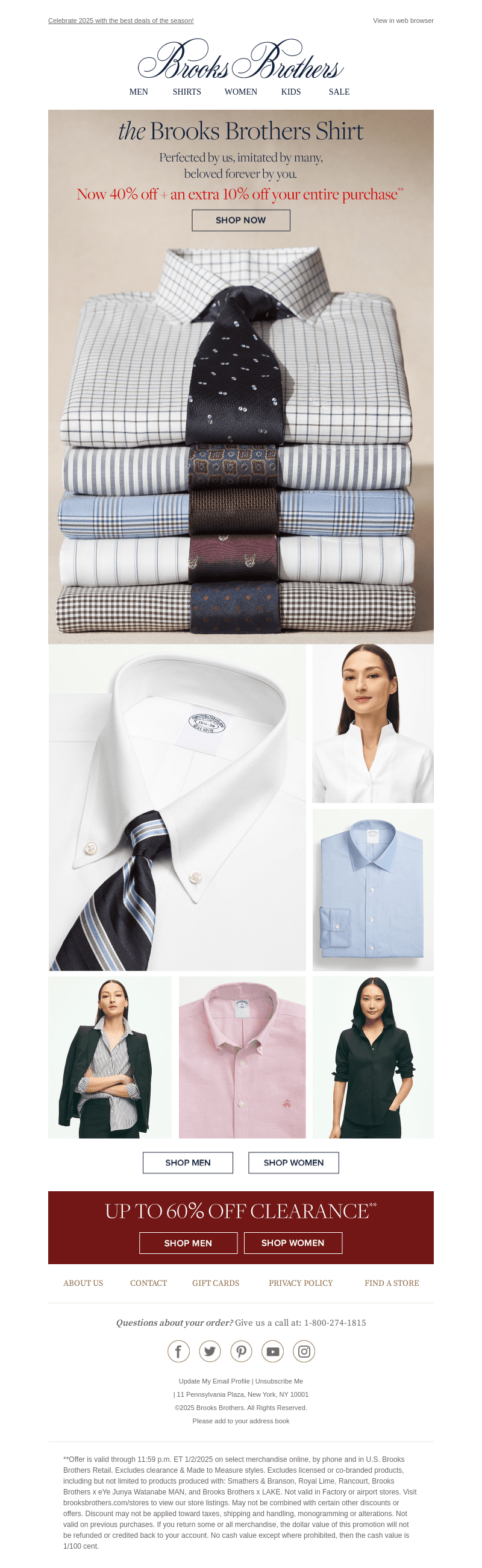 40% off shirts & almost everything else (+ an extra 10% off!)