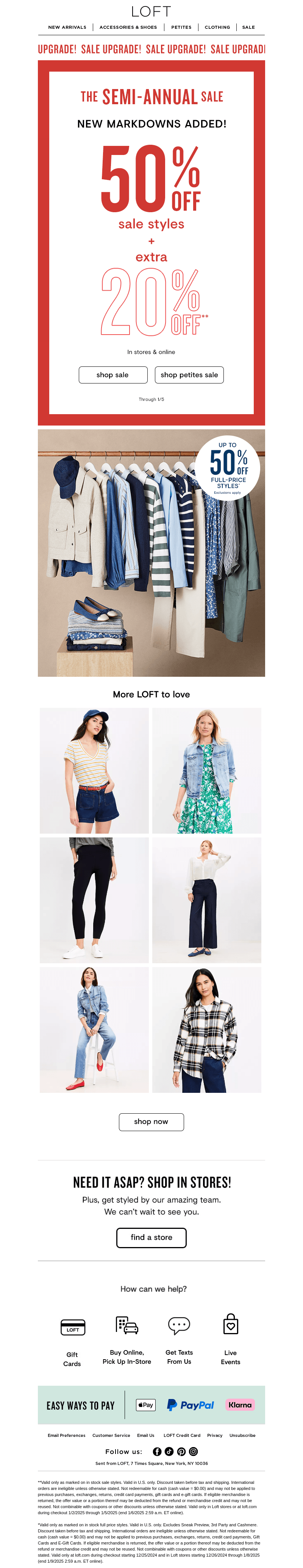 SALE UPGRADE: 50% off + extra 20% off