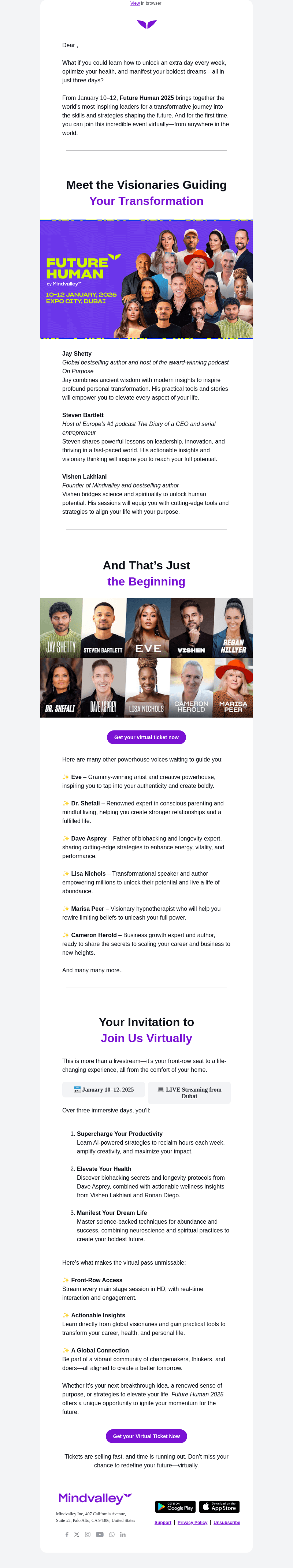 Join Jay Shetty, Steven Bartlett & Vishen—Live and Online